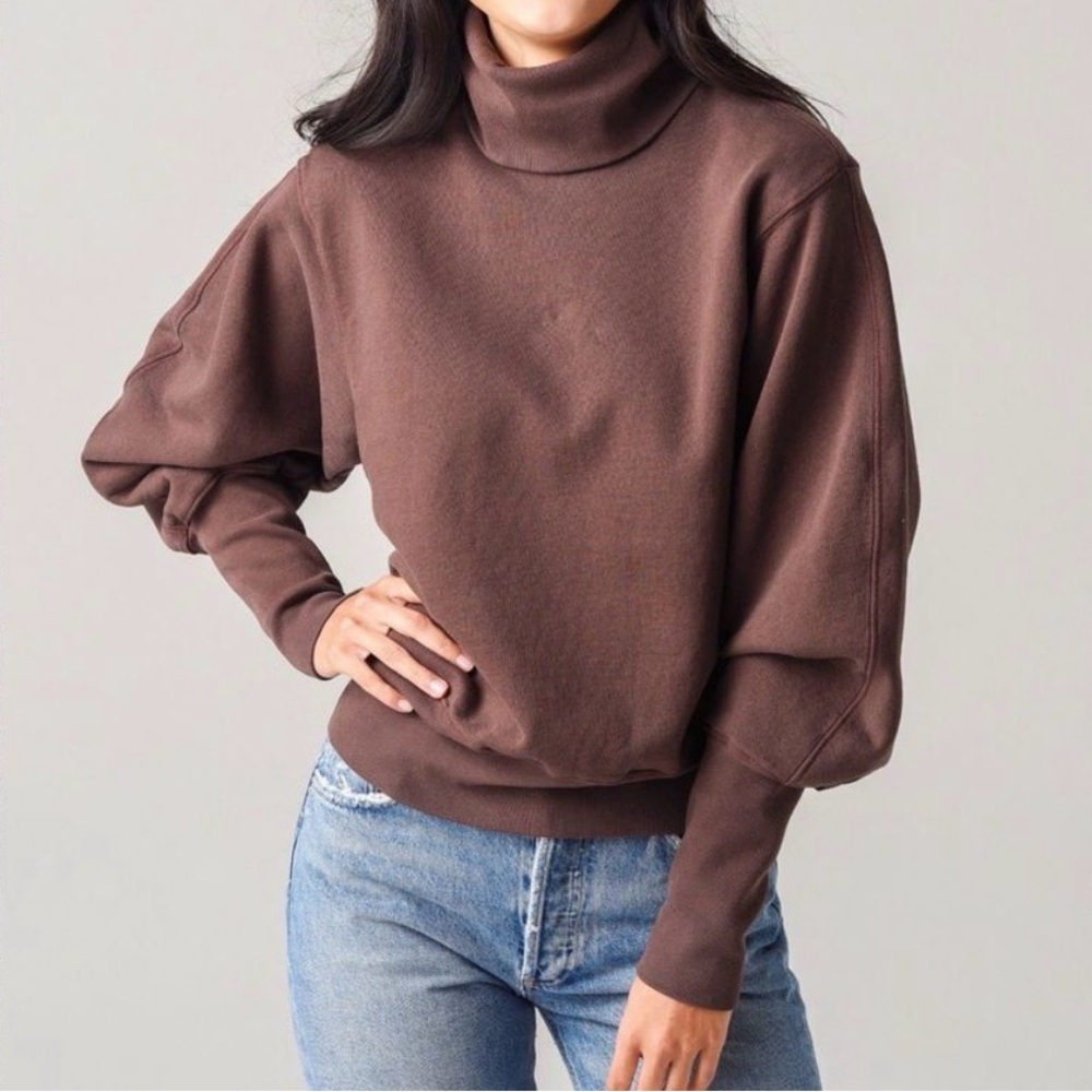 Agolde balloon sleeve turtle neck brand new with tags color moon drop size M